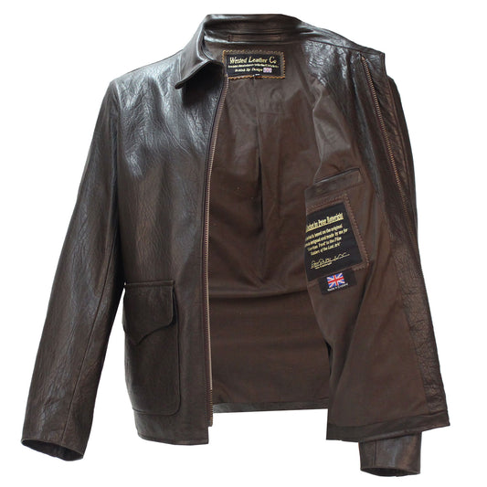 Raiders of Lost Ark Jacket in Washed Lambskin