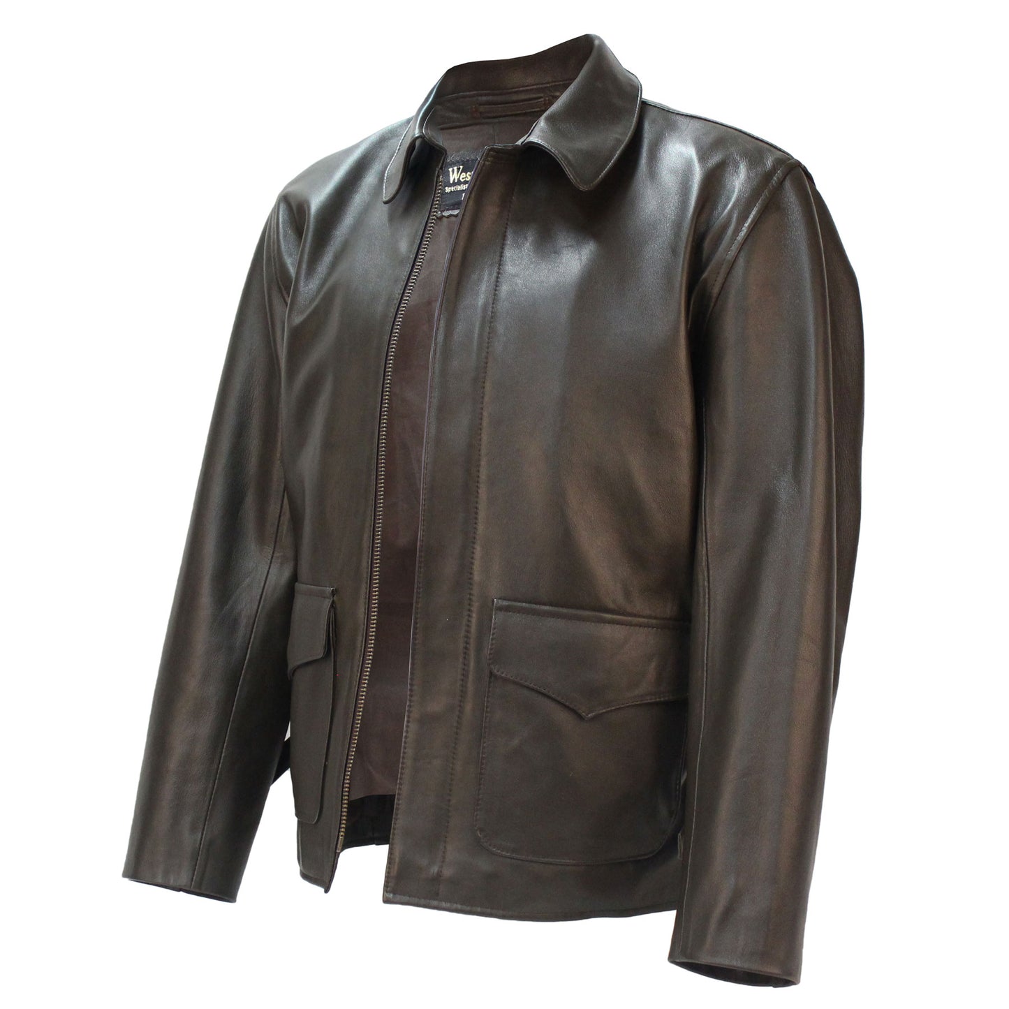 Raiders of Lost Ark Leather Jacket in Brown Lambskin