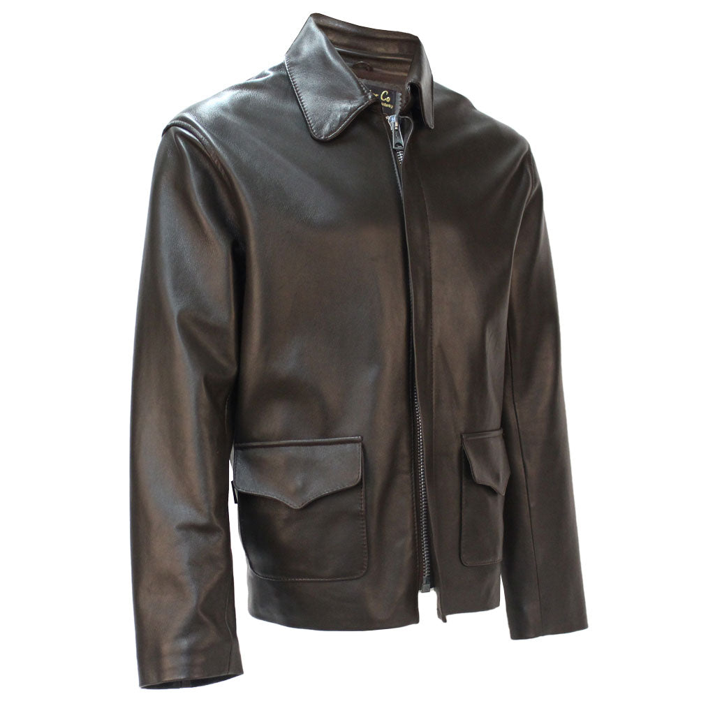 Temple of Doom Jacket in Brown Lambskin