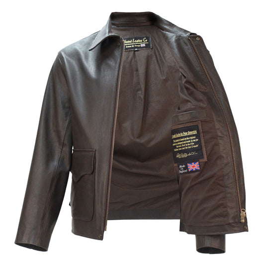 Last Crusade/Crystal Skull Leather Jacket in Brown Goatskin