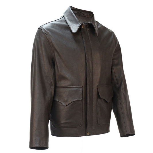 Last Crusade/Crystal Skull Leather Jacket in Brown Goatskin