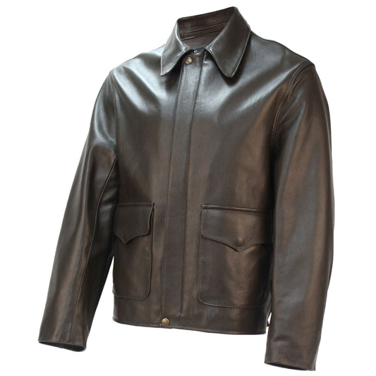 Last Crusade/Crystal Skull Leather Jacket in Brown Lambskin