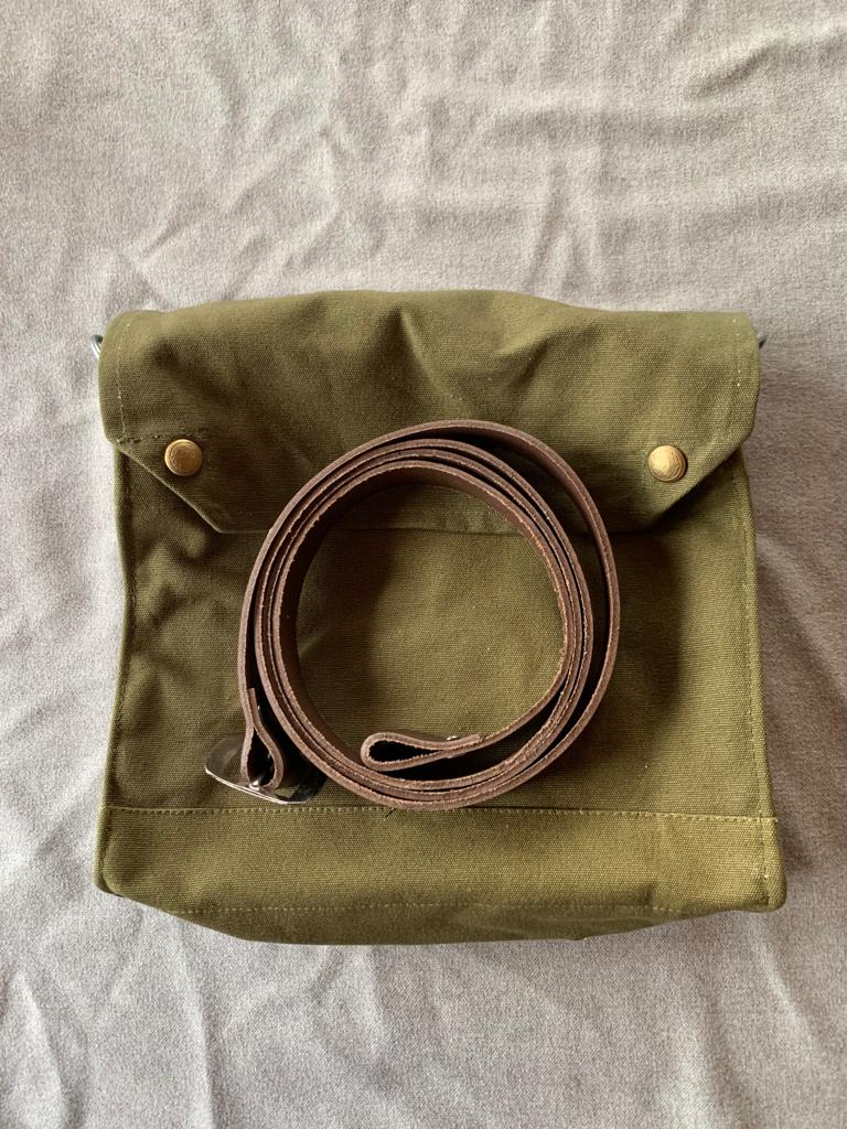 MK VII 1941-42 Gas Mask Bags with Indiana Jones Leather Strap.